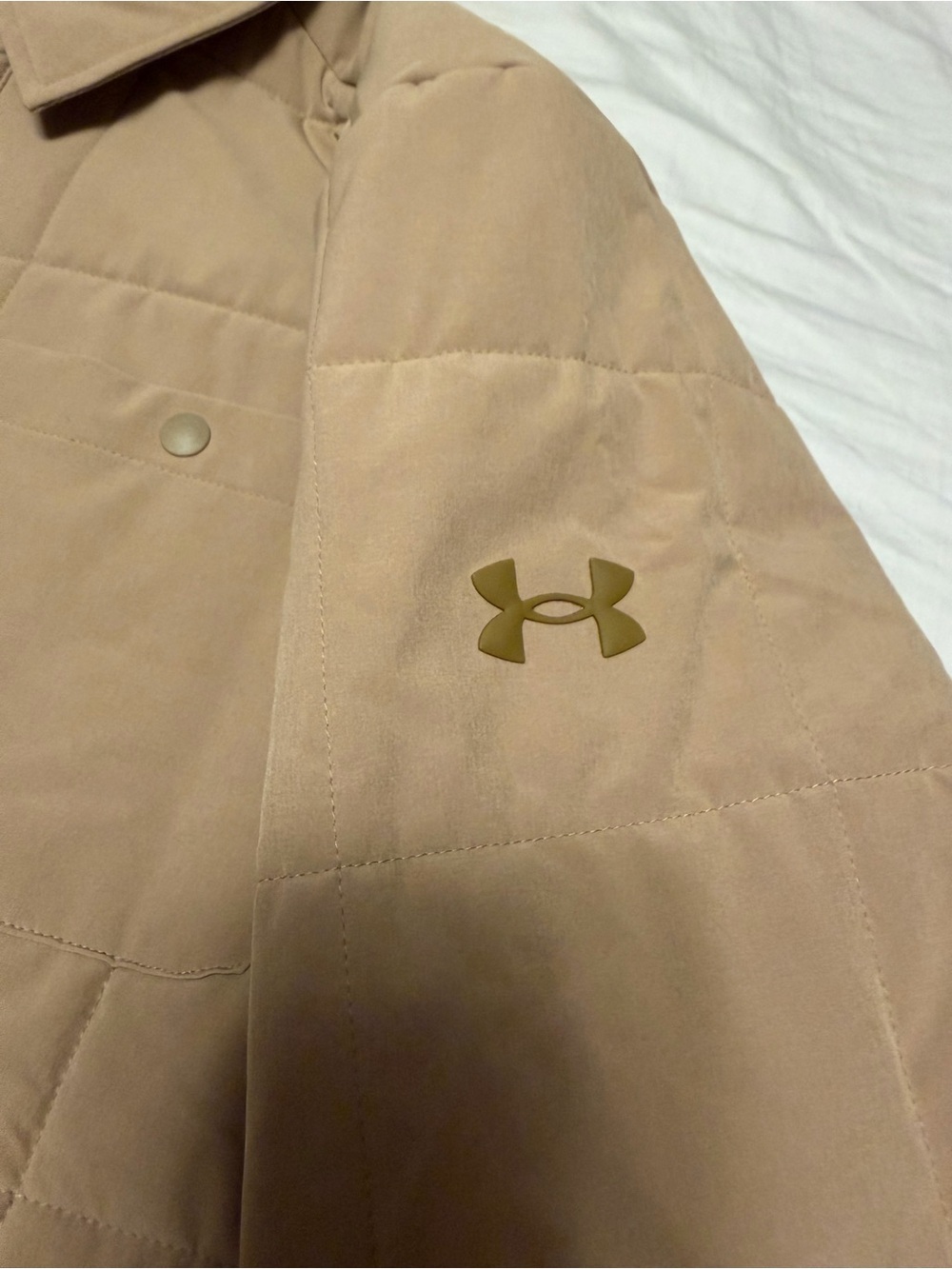Under Armour Men's Quilted Puffer Jacket in Tan - Picture 3 of 6